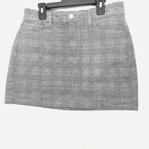 American Eagle Women’s Plaid Mini Skirt Size 4 Grey Black Hi-Rise Super …